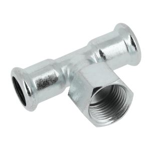 Bonfix Staalverzinkt Press x Binnendraad x Knel T-koppeling (CV) | 15 x 3/8 x 15