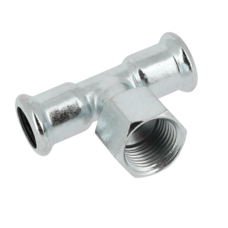 Bonfix Staalverzinkt Press x Binnendraad x Knel T-koppeling (CV) | 28 x 3/4 x 28