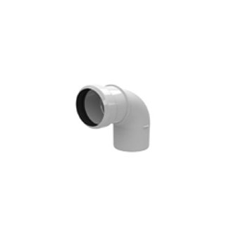Safe-PP Rookgasbocht 90° x Ø80 mm Wit PP