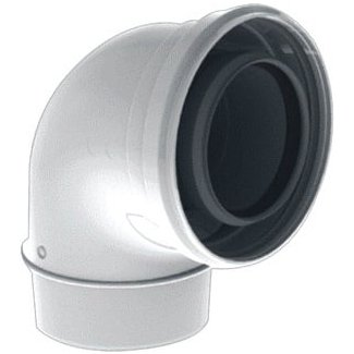 TwinSafe Bocht 90° Ø60/100 mm Concentrisch Wit PP