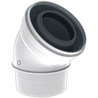TwinSafe Bocht 45° Ø60/100 mm Concentrisch Wit PP