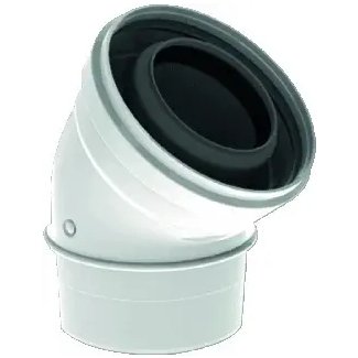 TwinSafe Bocht 45° Ø80/125 mm Concentrisch Wit PP