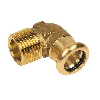 Bonfix Roodkoper Buitendraad x Press kniekoppeling (water) | 1 1/4 x 35