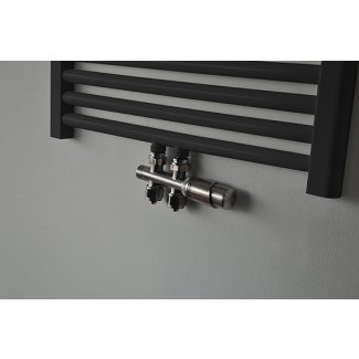 Riko Set thermostatisch onderblok, recht, geborsteld staal