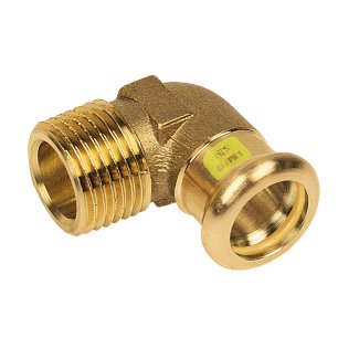 Bonfix Roodkoper Buitendraad x Press kniekoppeling (gas) | 1/2 x 15
