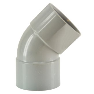 Afvoerbocht dubbele mof 50 mm 45 graden PVC