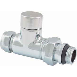 Luxe regeltee 1/2" x 15 mm (M22) knel, recht, chroom