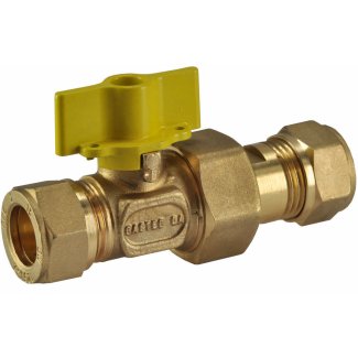 Riko gaskogelkraan 22 mm knel x 1/2" buitendraad