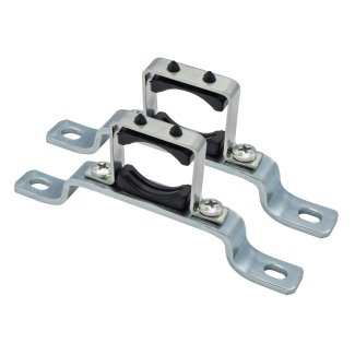 Enkele ophangbeugel voor verdeler messing vernikkeld 1" 2sts/set