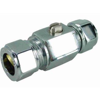Riko chroom mini-kogelkraan recht knel 22 mm x 22 mm