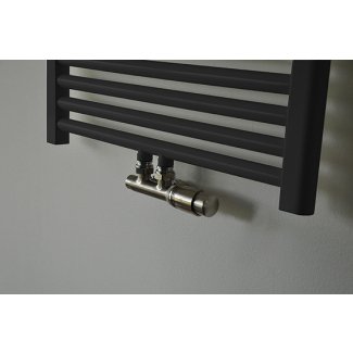Riko Set thermostatisch onderblok, haaks-rechts, geborsteld staal