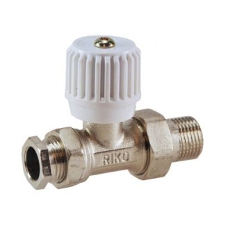 Radiatorkraan recht 15mm x 1/2"
