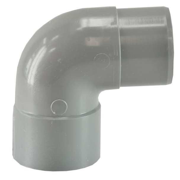 Afvoerbocht mof 40 mm x spie 40 mm 90 graden PVC