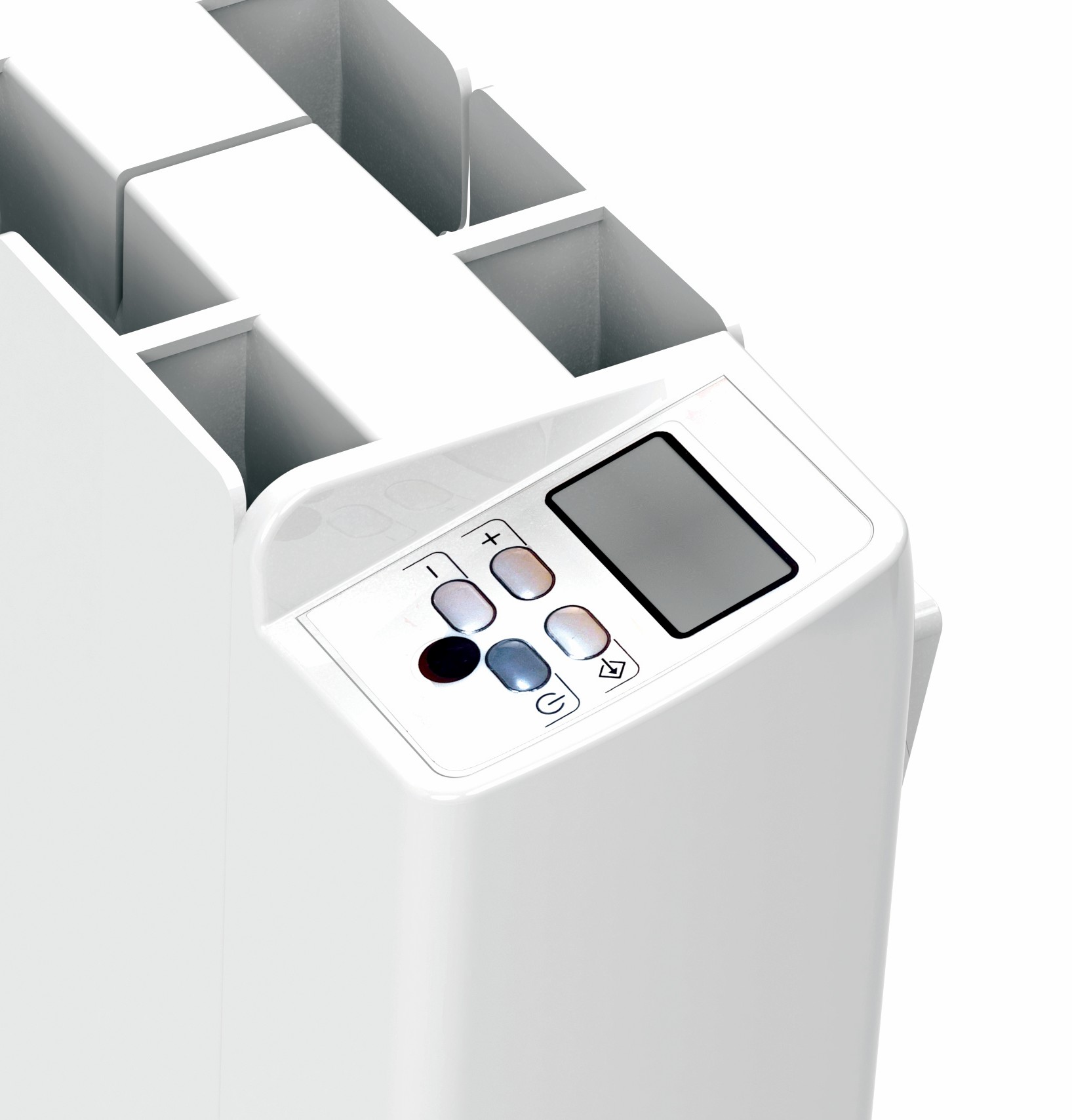 Horizontale elektrische radiator in modern interieur